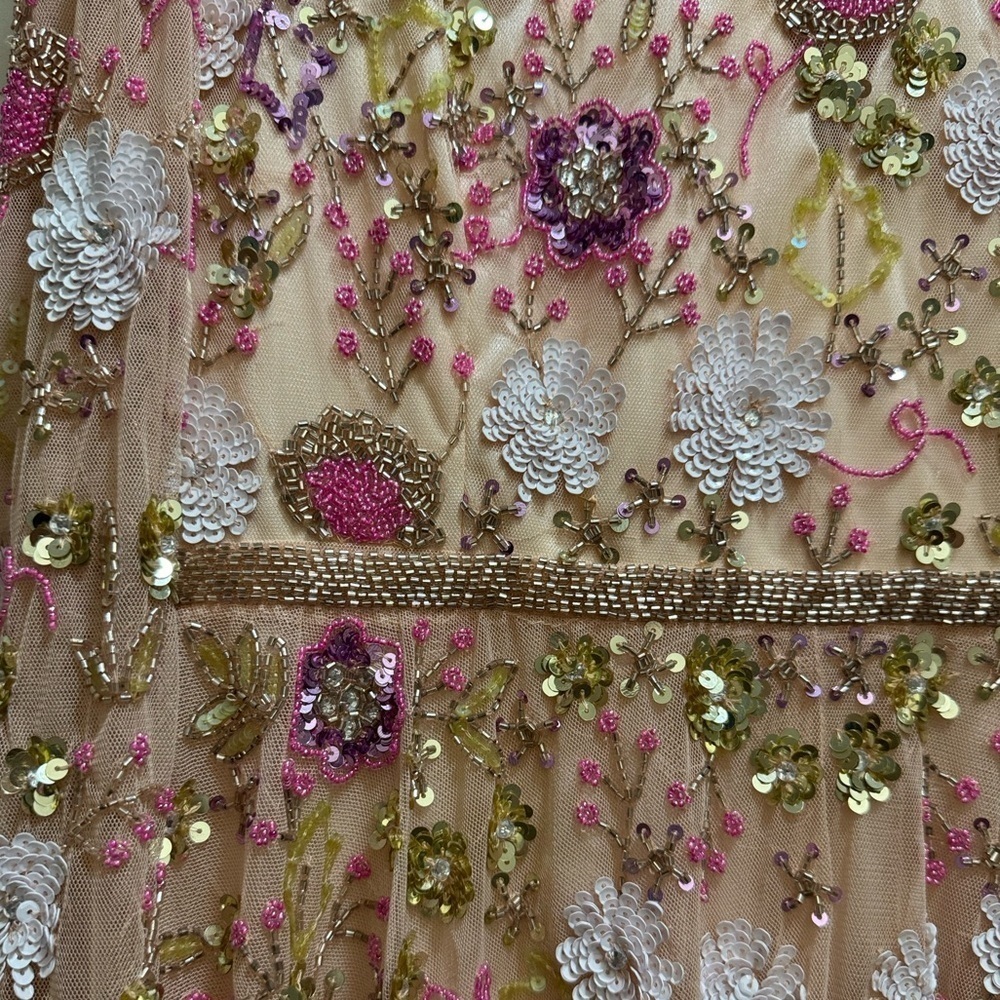NWT - Mac Duggal - Pink Floral Sequin Dress - Size 14 - Picture 5 of 10